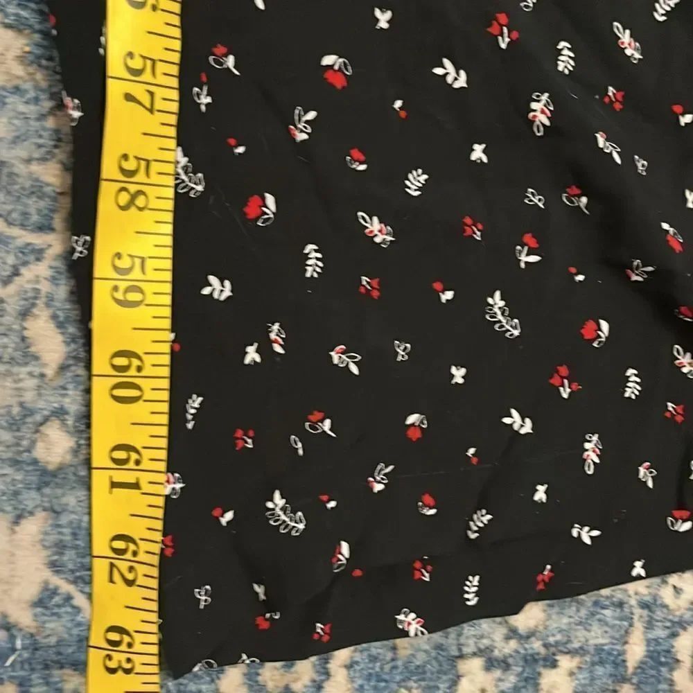 J.Jill Black Floral Design Wide Leg Boho Buttons Pockets Jumpsuit Contemporary - Picture 10 of 17